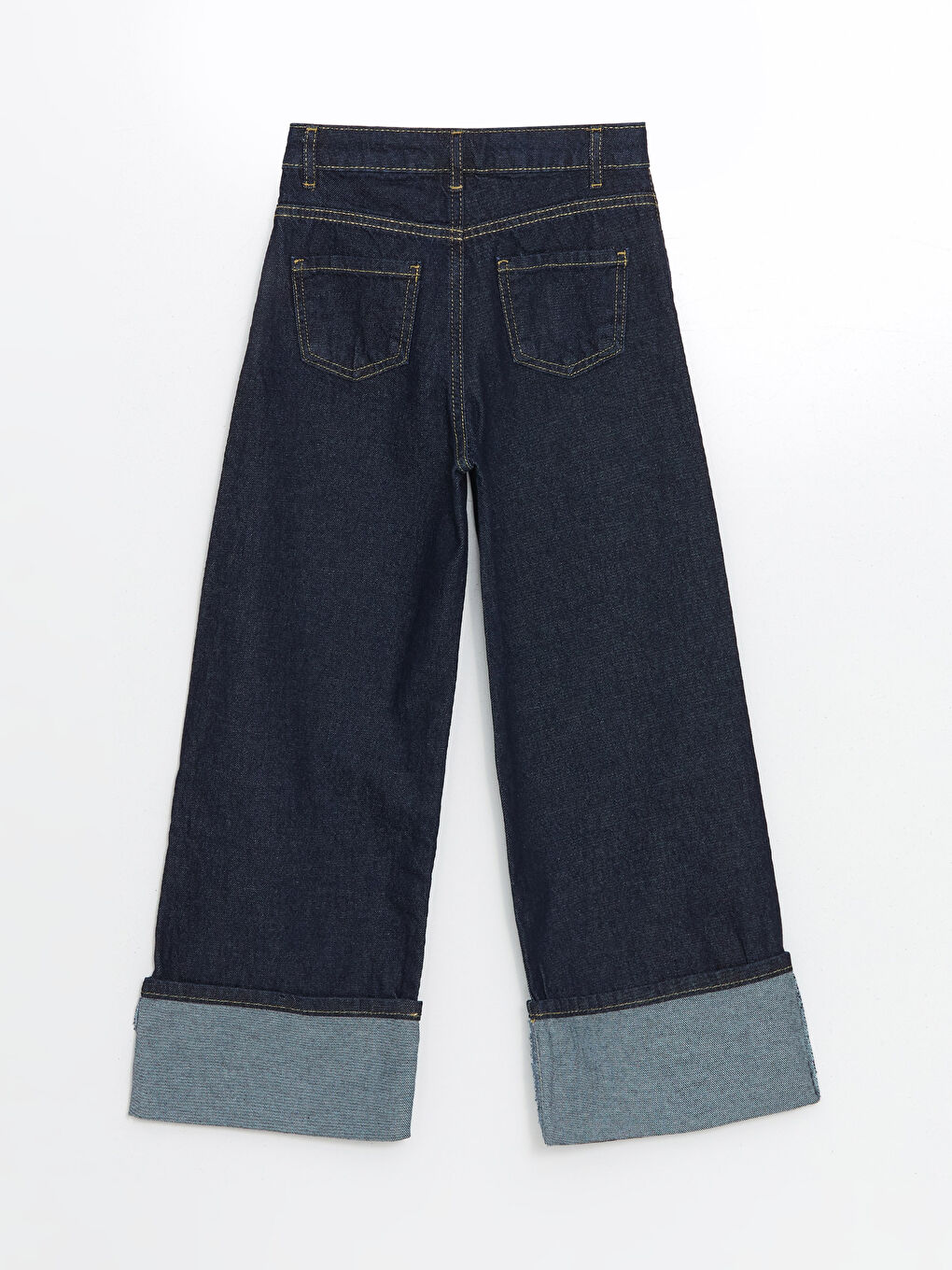 LCW Kids İndigo Beli Ayarlanabilir Lastikli Kız Çocuk Jean Pantolon - 1