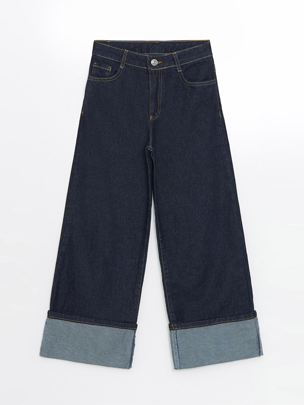 İndigo Wideleg Kız Çocuk Jean Pantolon