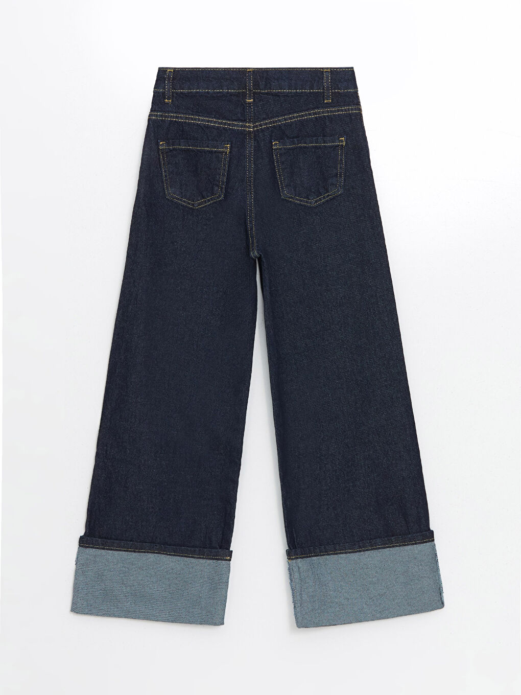 İndigo Wideleg Kız Çocuk Jean Pantolon-1