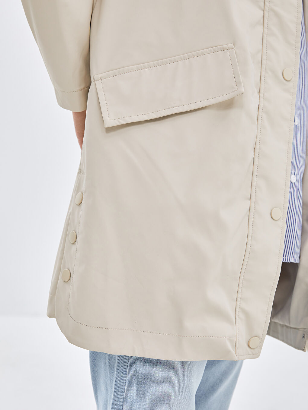 LCW Modest Women's Hooded Plain Raincoat -W51794Z8-YBA