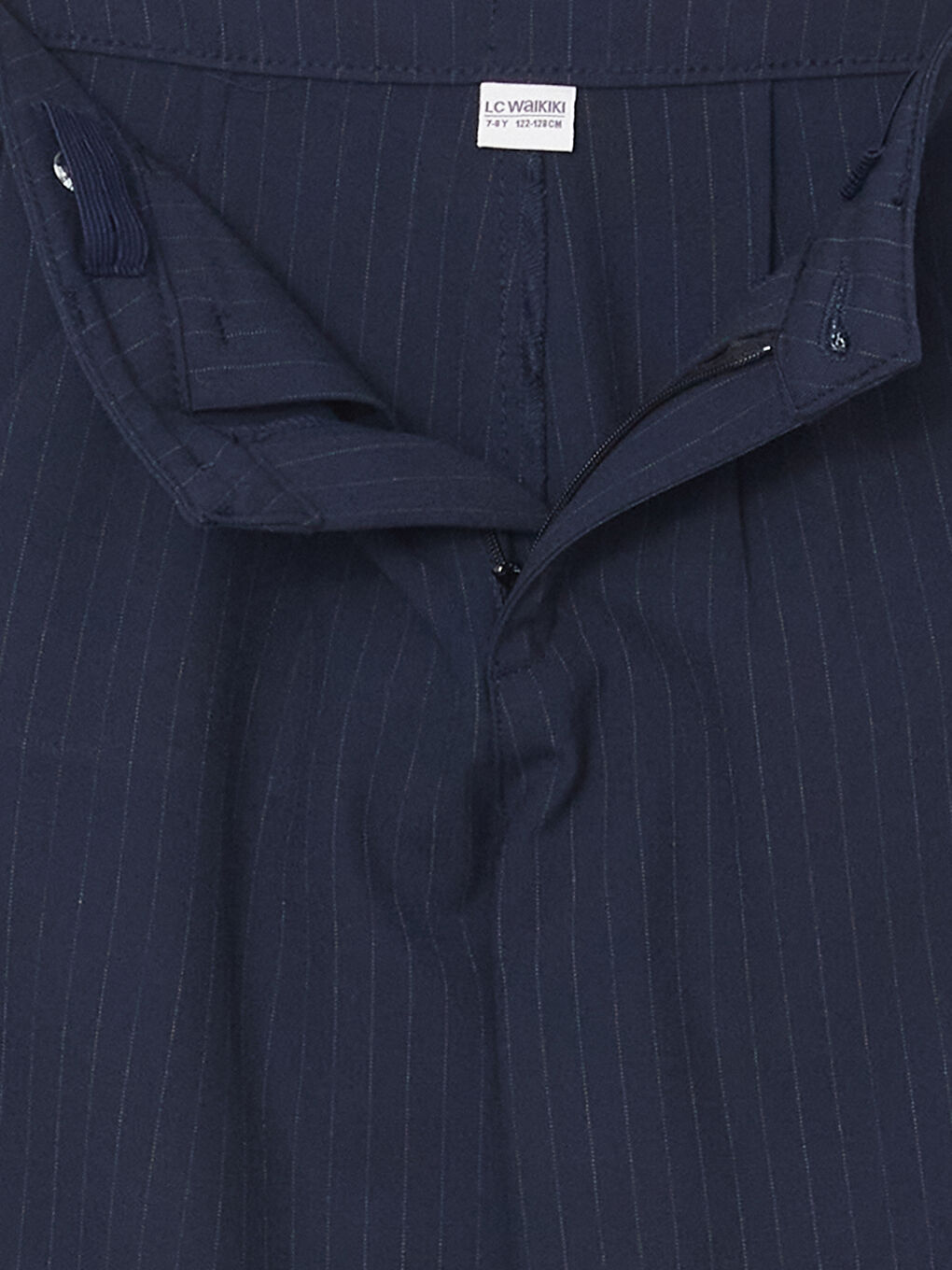 Lacivert Beli Ayarlanabilir Lastikli Kız Çocuk Pantolon-1