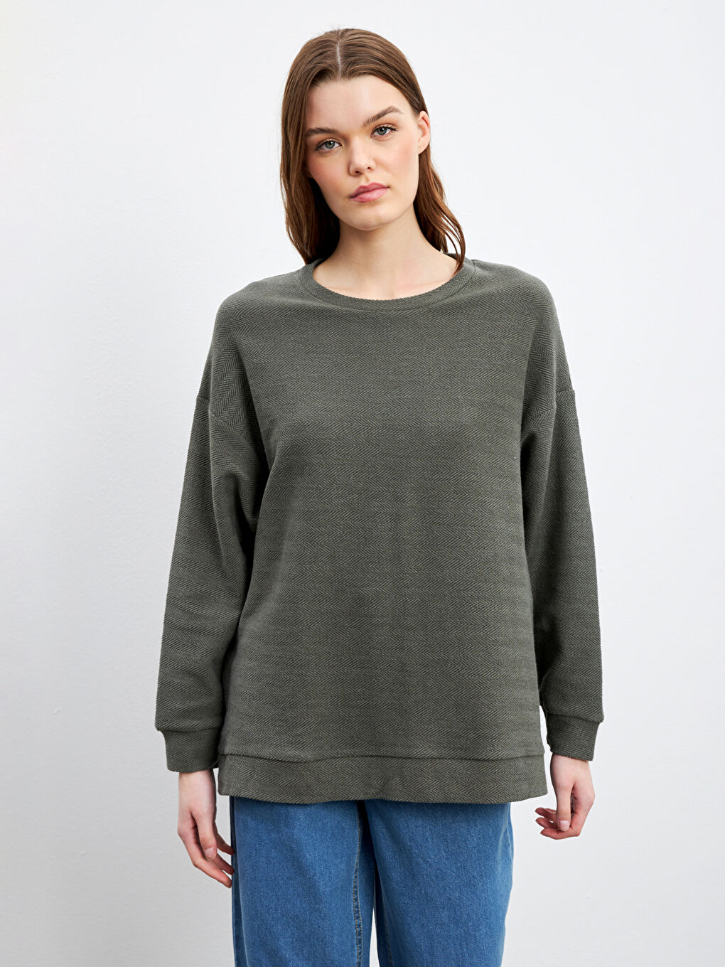 Crew Neck Patterned Women's T-Shirt -W4LM94Z8-DYG