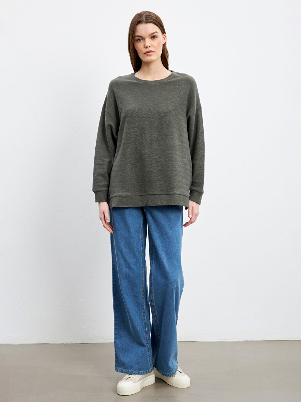 Crew Neck Patterned Women's T-Shirt -W4LM94Z8-DYG