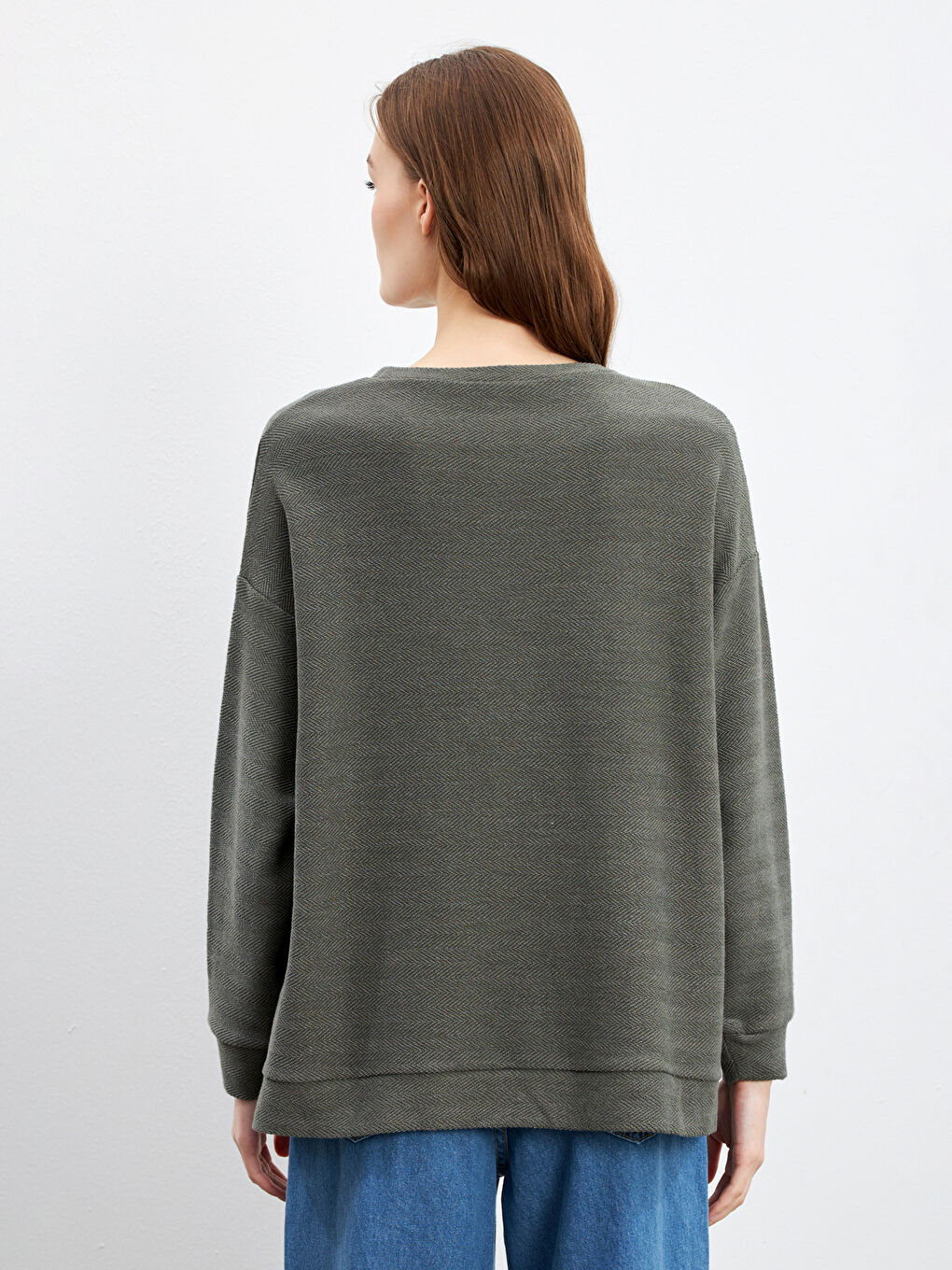 Crew Neck Patterned Women's T-Shirt -W4LM94Z8-DYG