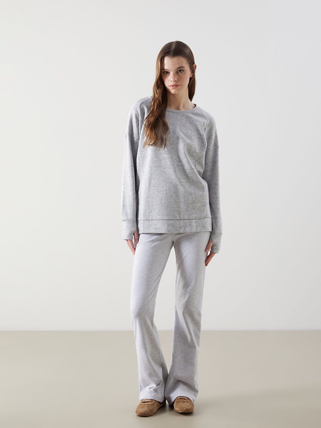 Crew Neck Oversize Women's Sweatshirt Tunic -W4LM97Z8-DPV