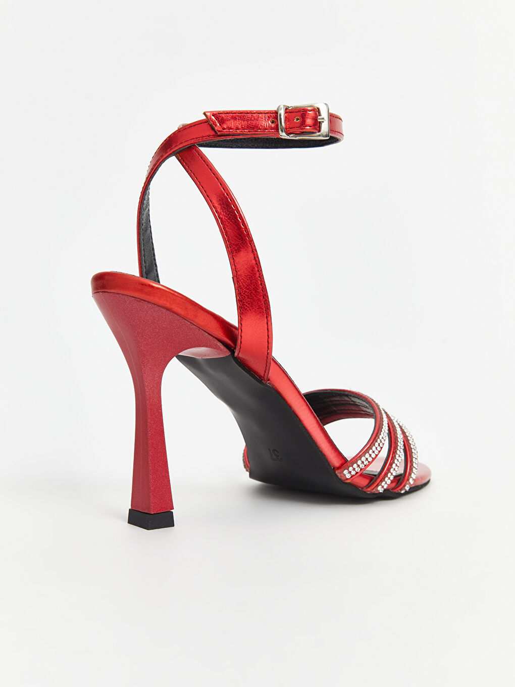 Kırmızı Taş Detaylı Kadın Topuklu Ayakkabı-4