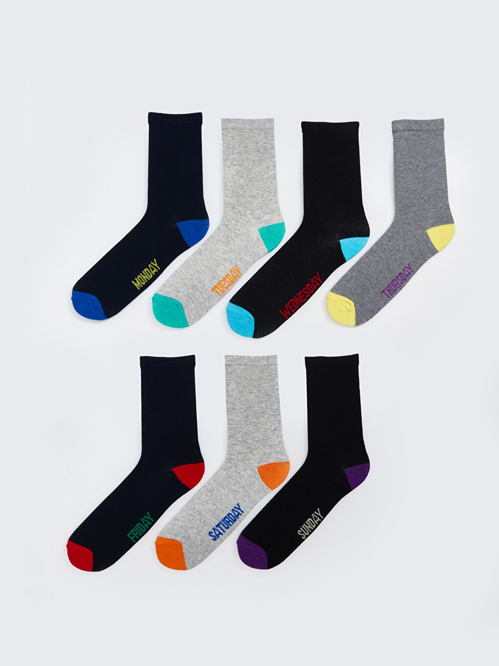 LCW Kids جۆرەوی نەخشدار بۆ کوڕان - قەدکورت ٧ دانە پێکەوە -W51916Z4-K00