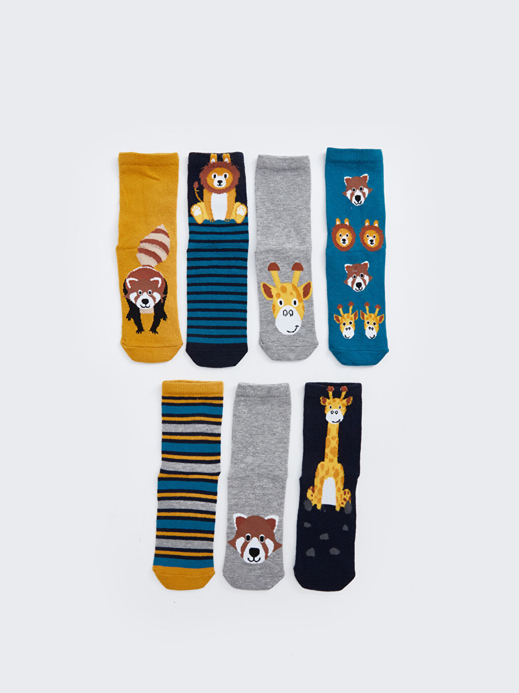 LCW Kids Patterned Boys' Ankle Socks 7 Pack -W51943Z4-K00
