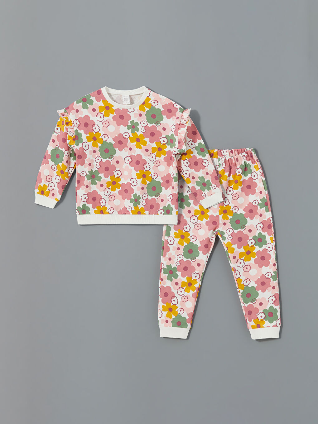 Crew Neck Floral Baby Girl'S Sweatshirt And Sweatpants 2-Pack -W4LN71Z1-LRB