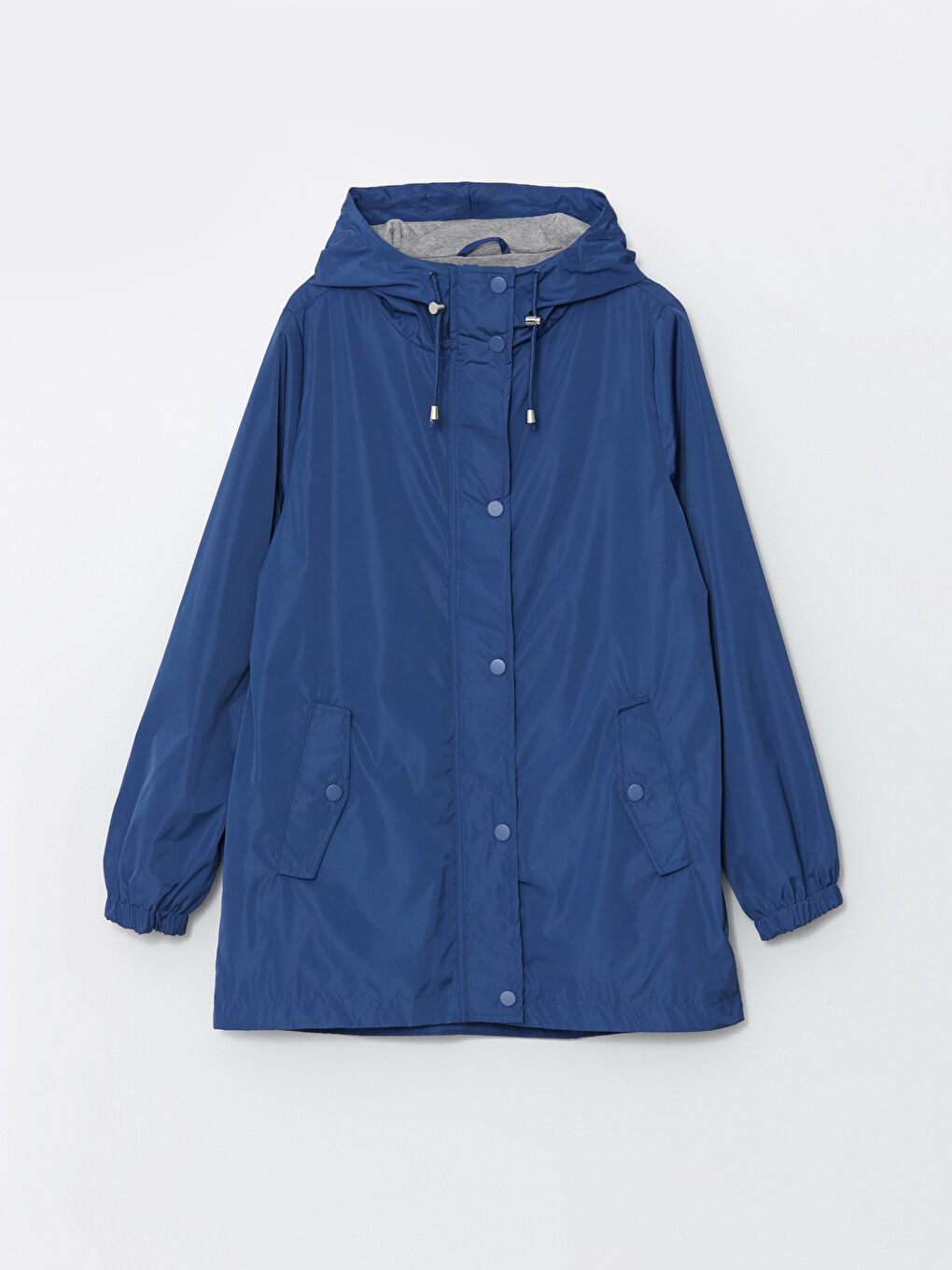 Mavi Kapüşonlu Kadın Yağmurluk-11