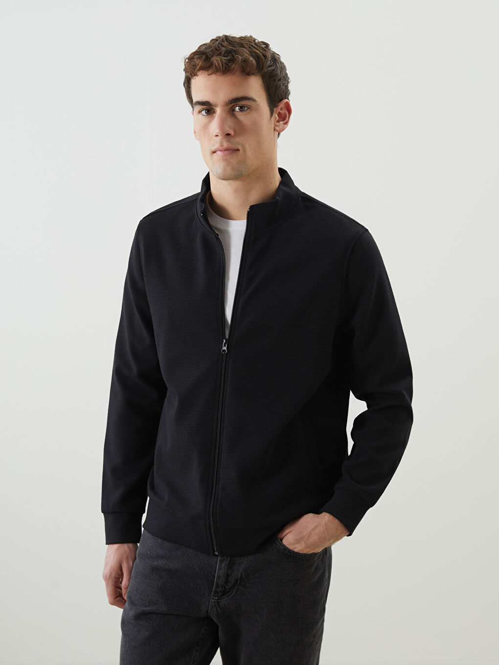 SOUTHBLUE Funnel Neck Long Sleeve Men's Zip-Up Sweatshirt -W4LN78Z8-CVL