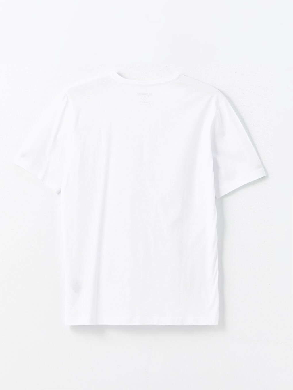 Beyaz Bisiklet Yaka Kısa Kollu Merserize Erkek Tişört-11