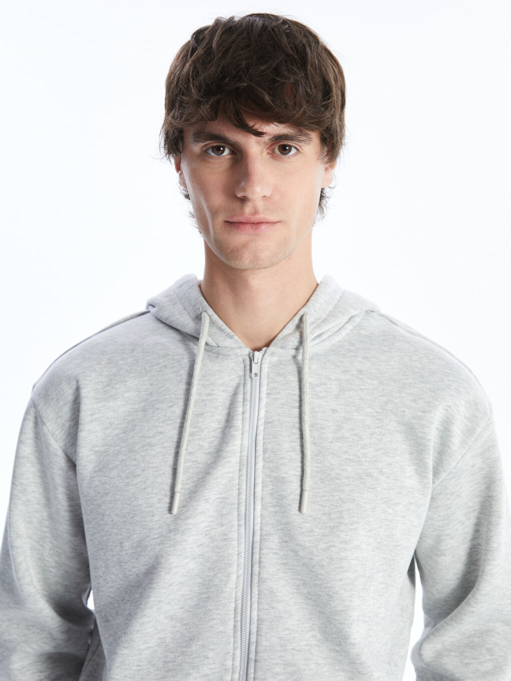LCWAIKIKI Classic Hooded Long Sleeve Men's Thick Zip-Up Sweatshirt -W52051Z8-LAL