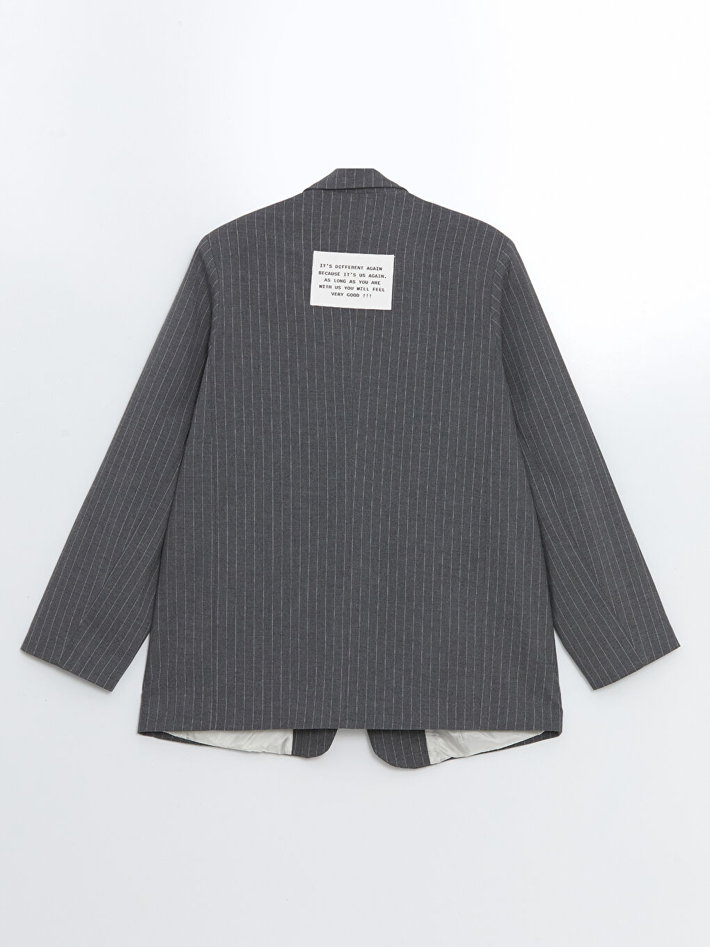 Beyaz Çizgili Kadın Blazer Ceket-6