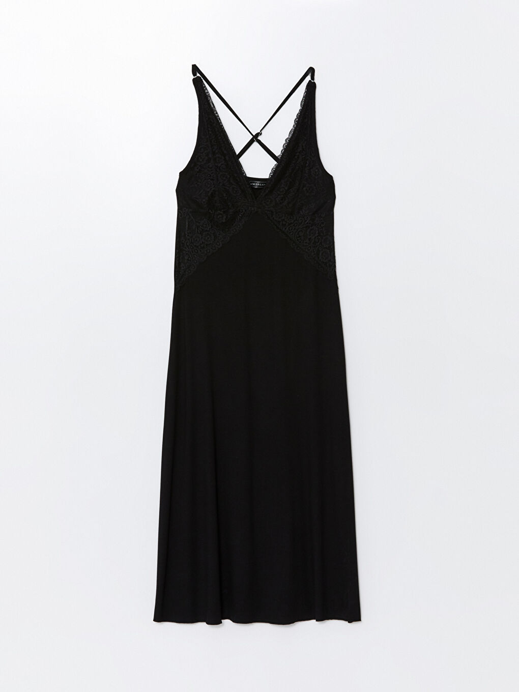 V-Neck Lace Detailed Strappy Women's Fancy Nightdress-8