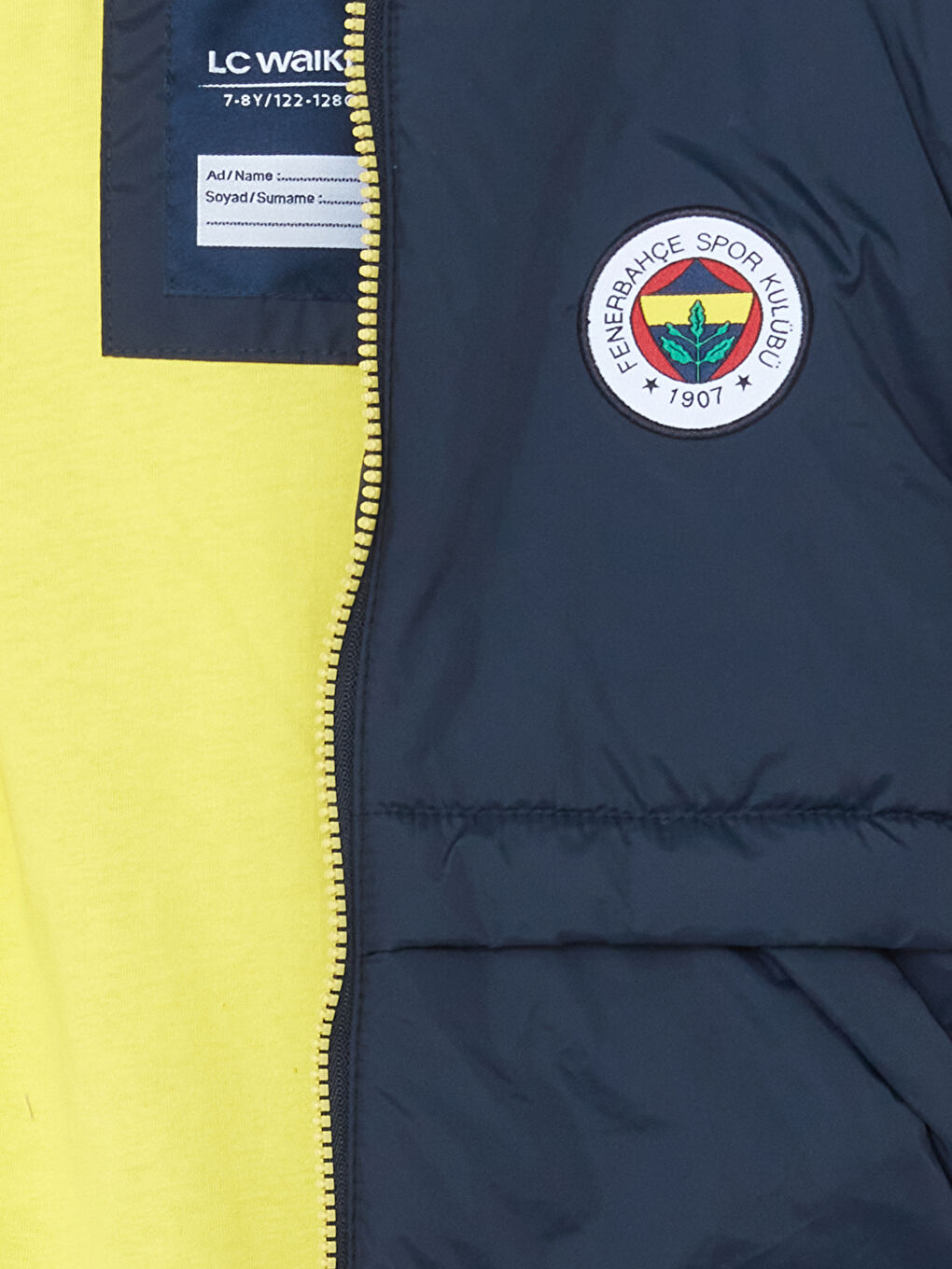 LCW Kids Lacivert Kapüşonlu Fenerbahçe Baskılı Erkek Çocuk Mont - 1