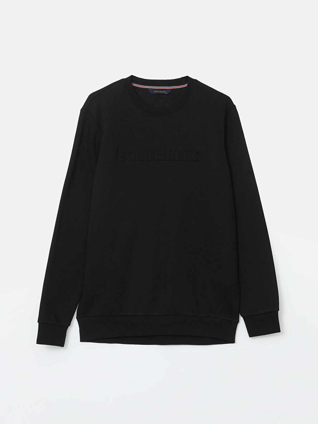 Siyah Bisiklet Yaka Uzun Kollu Baskılı Erkek Sweatshirt-4