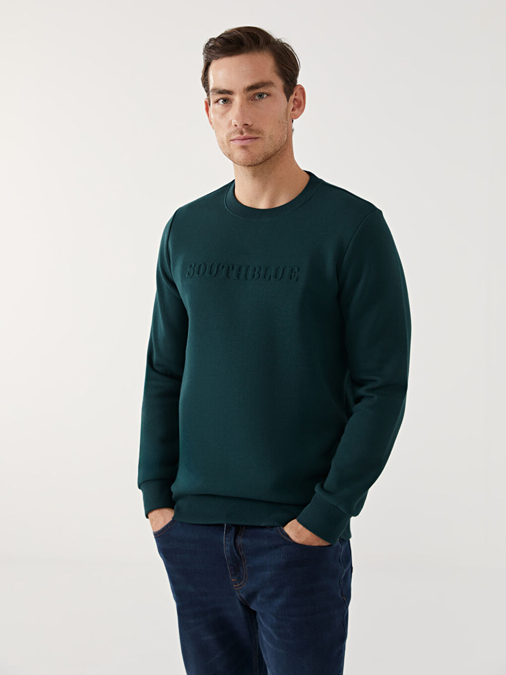 Crew Neck Long Sleeve Printed Men's Sweatshirt -W4LO32Z8-J2L