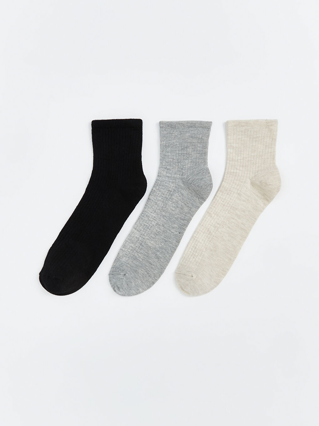 Karışık Kadın Düz Soket Çorap 3'lü