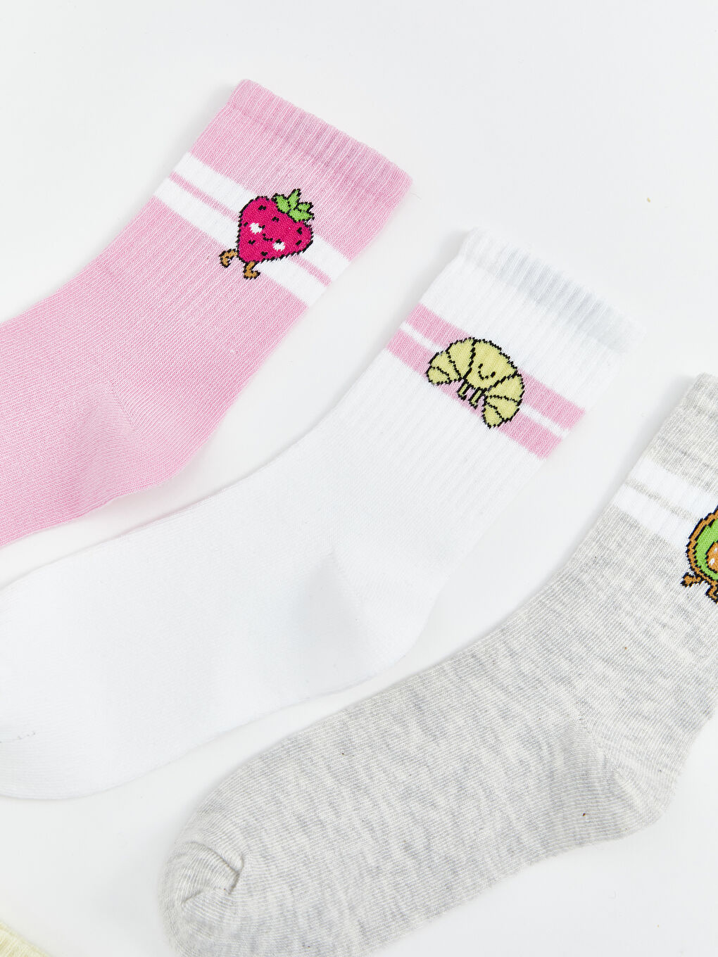 LCW Kids Patterned Girls' Ankle Socks 5 Pack -W4LO56Z4-J3S
