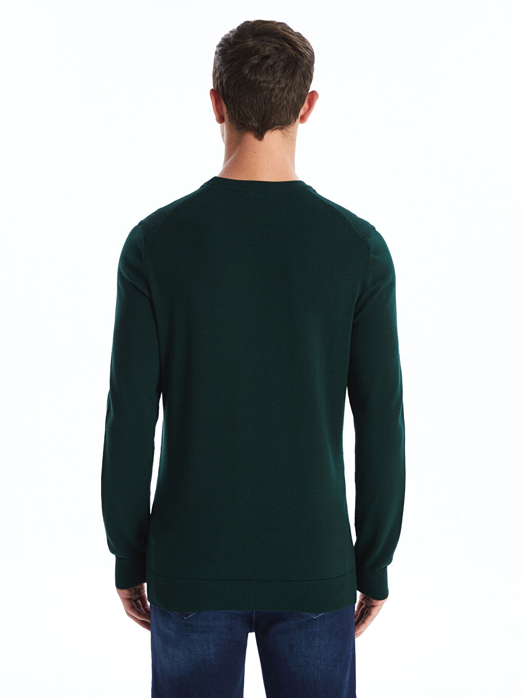 Crew Neck Long Sleeve Men's Tricot Sweater-8