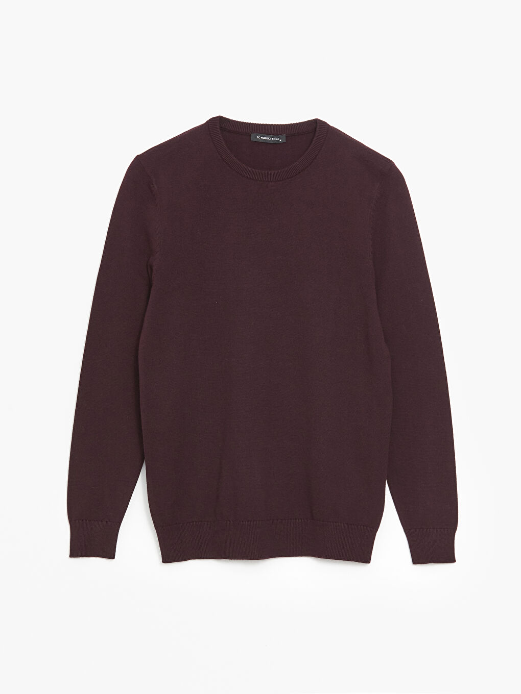 Crew Neck Long Sleeve Men's Tricot Sweater -W52331Z8-J0S
