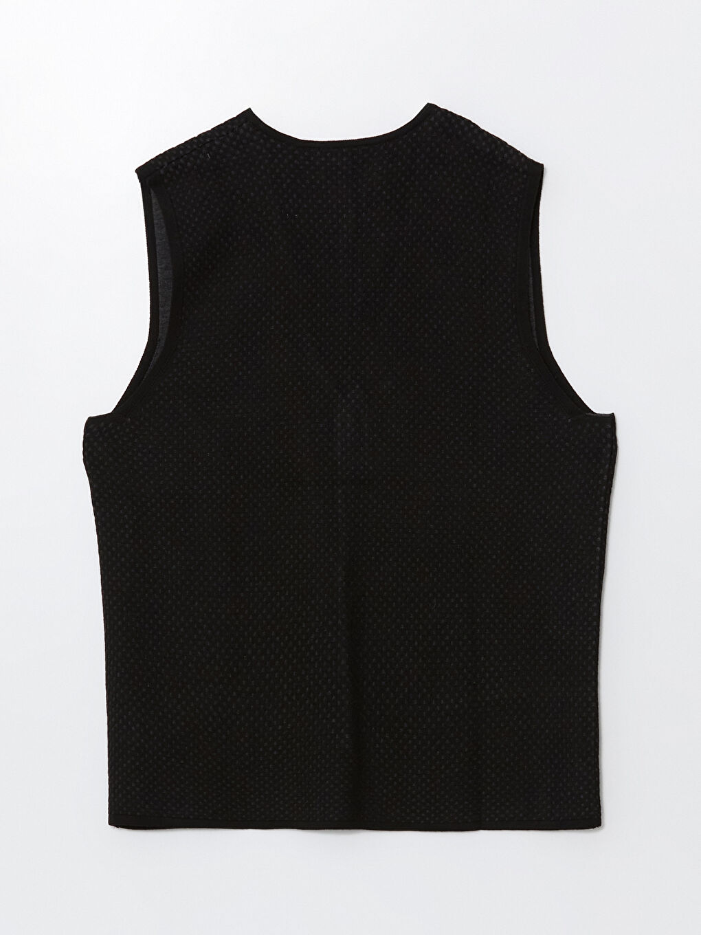 Siyah Standart Kalıp V Yaka Erkek Triko Yelek-8