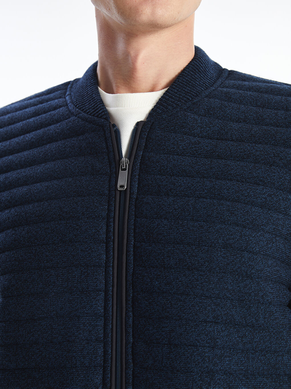 Standard Fit College Collar Men's Knitwear Cardigan-2