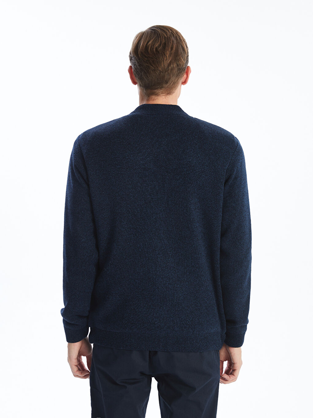 Standard Fit College Collar Men's Knitwear Cardigan-3