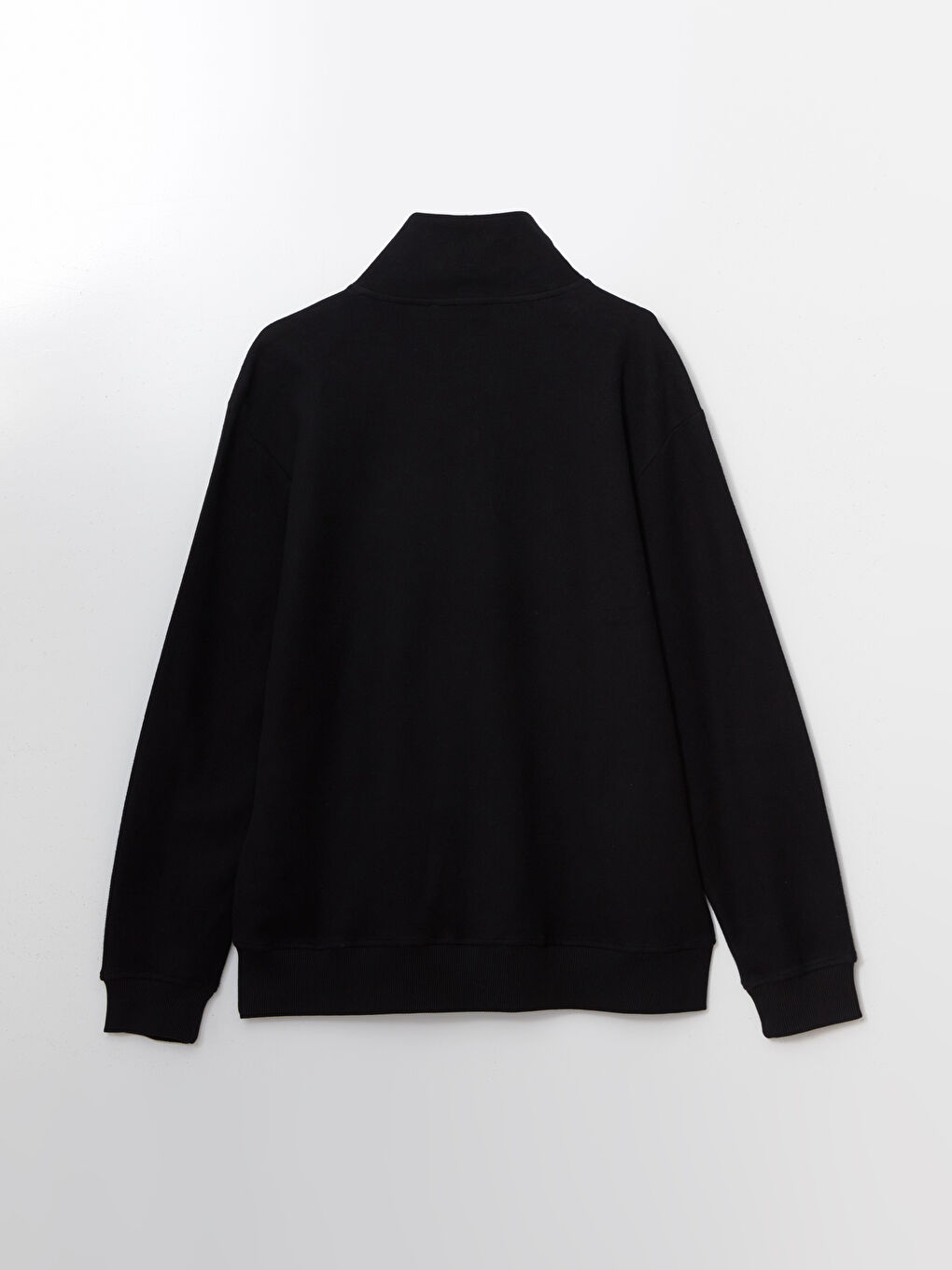 Siyah Dik Yaka Erkek Sweatshirt-5