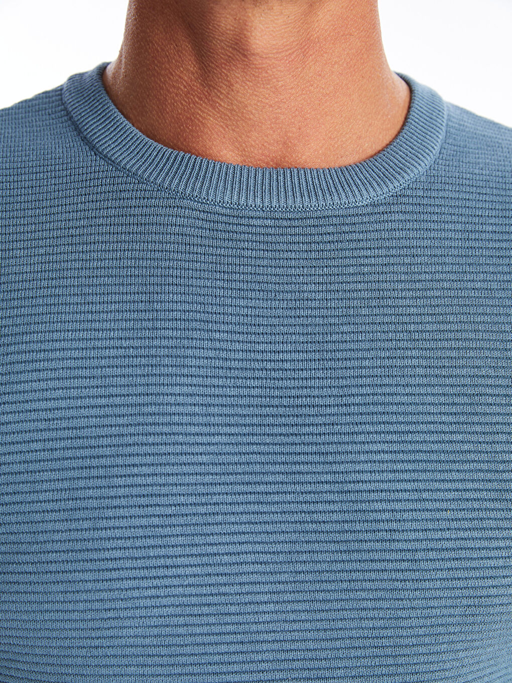 Crew Neck Long Sleeve Men's Tricot Sweater-4