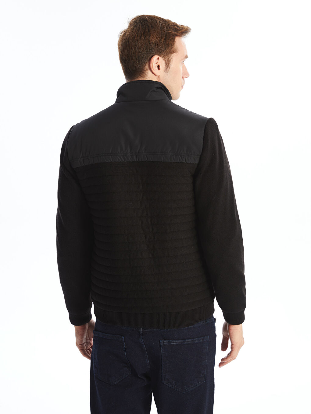 Regular Fit Funnel Neck Men's Knitwear Coat-9