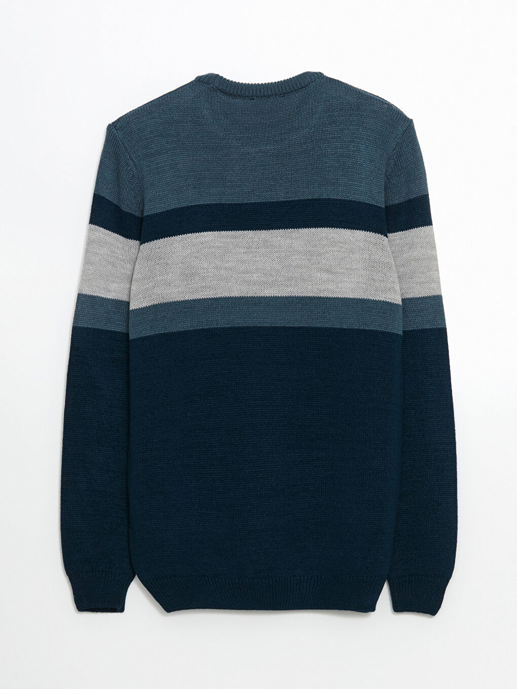 Crew Neck Long Sleeve Color Block Men's Knitwear Sweater-9