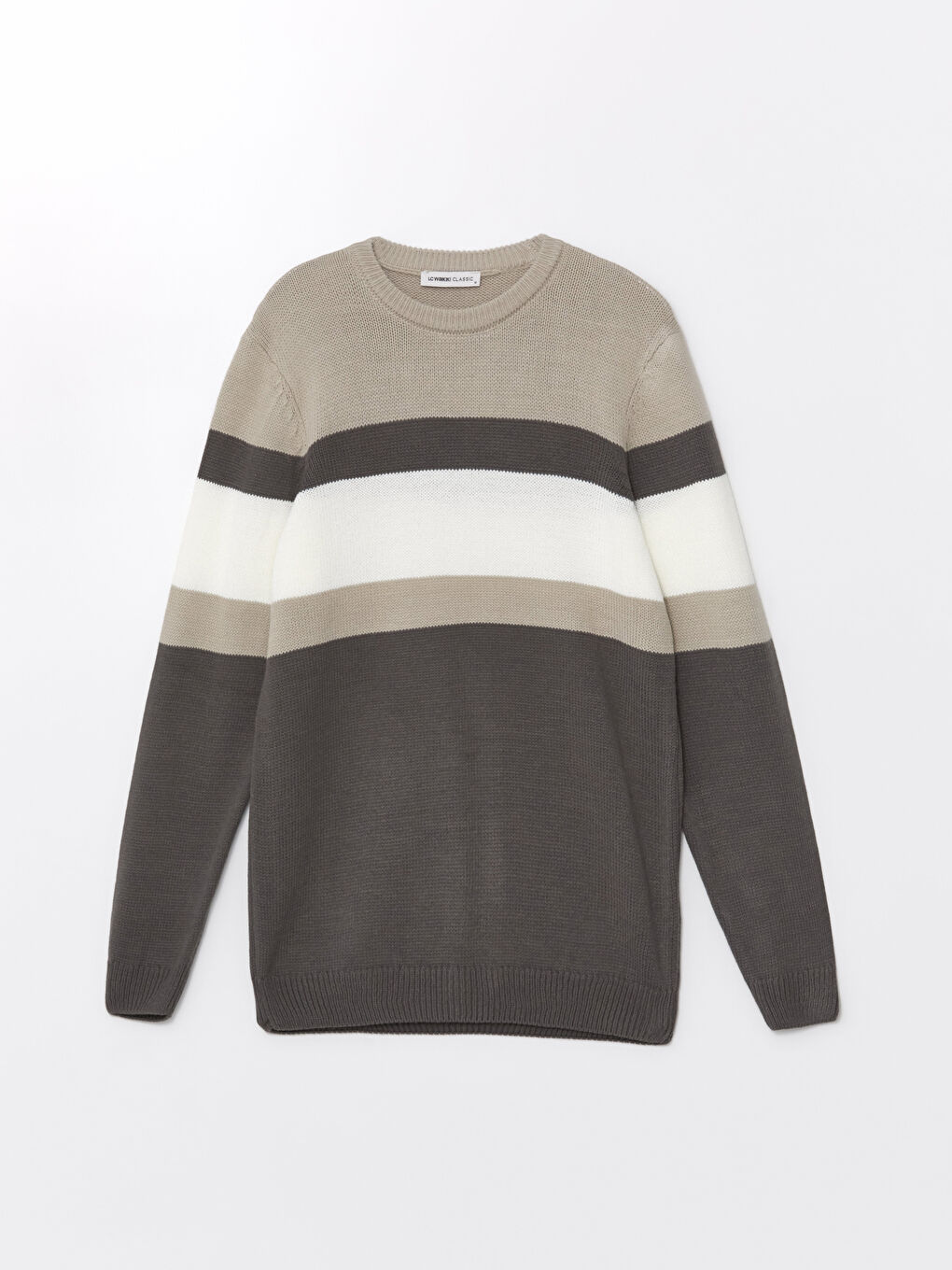 Pull-over en Tricot à Col Rond et Manches Longues Bloc de Couleurs pour Hommes-9