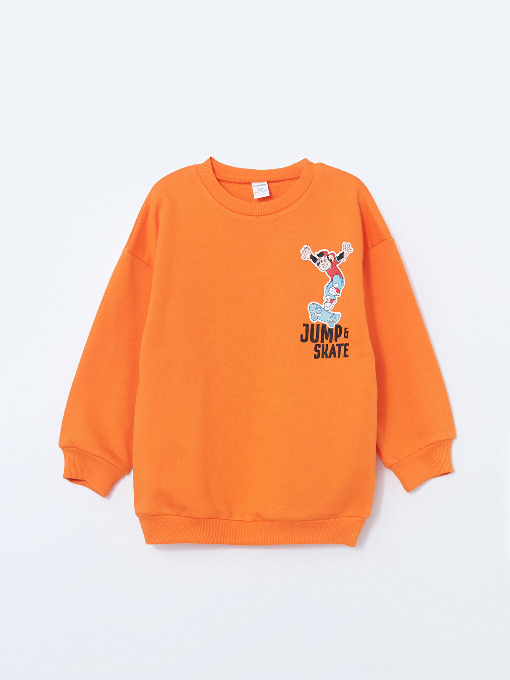 LCW Kids Turuncu Nostaljik Maymun Baskılı Erkek Çocuk Sweatshirt