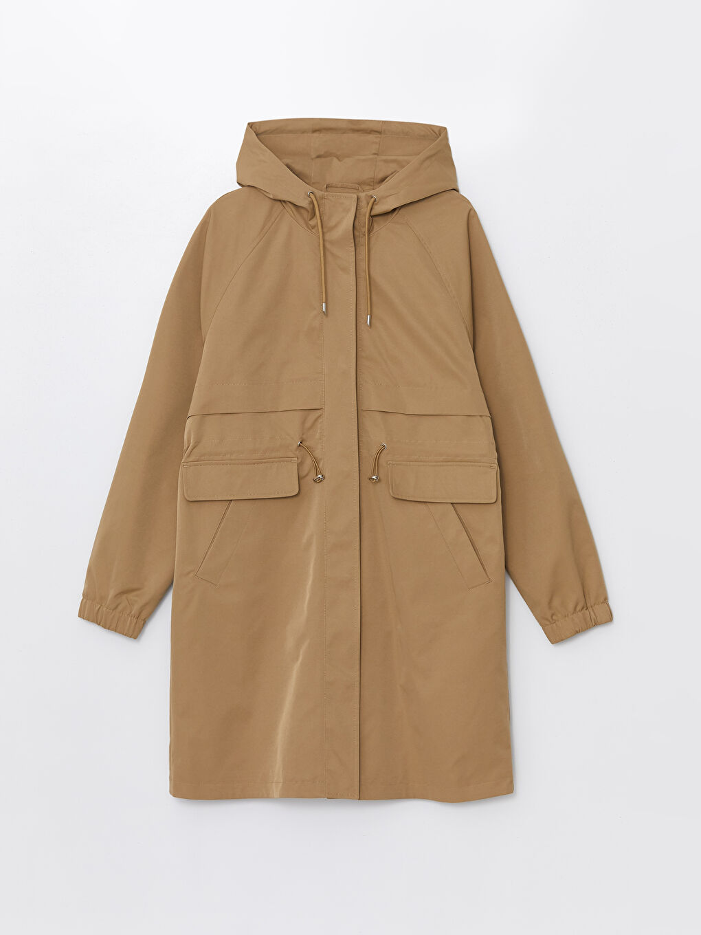 Women's Hooded Plain Trench Coat -W52607Z8-YFN
