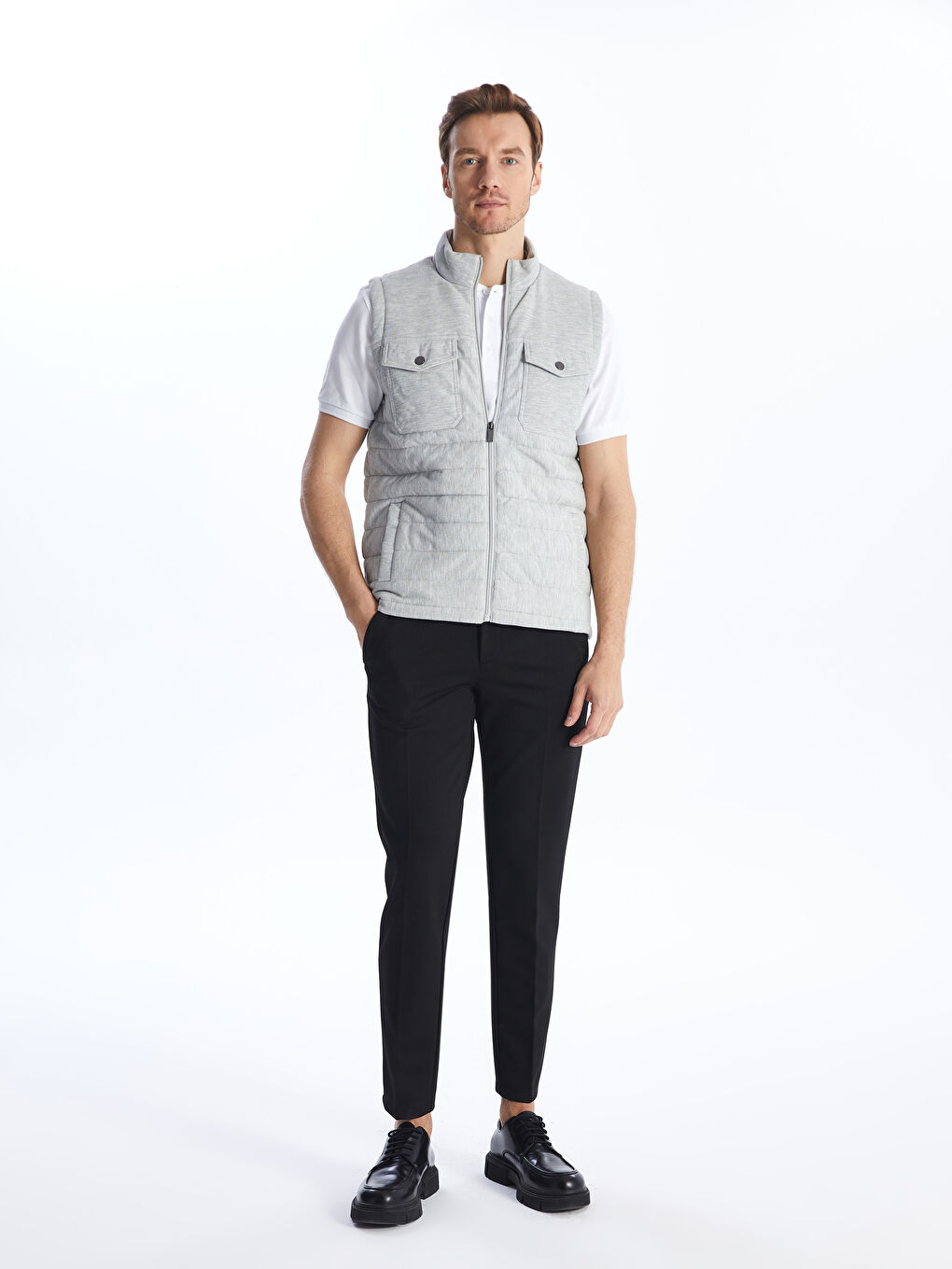 Regular Fit Funnel Neck Men's Knitwear Waistcoat-2