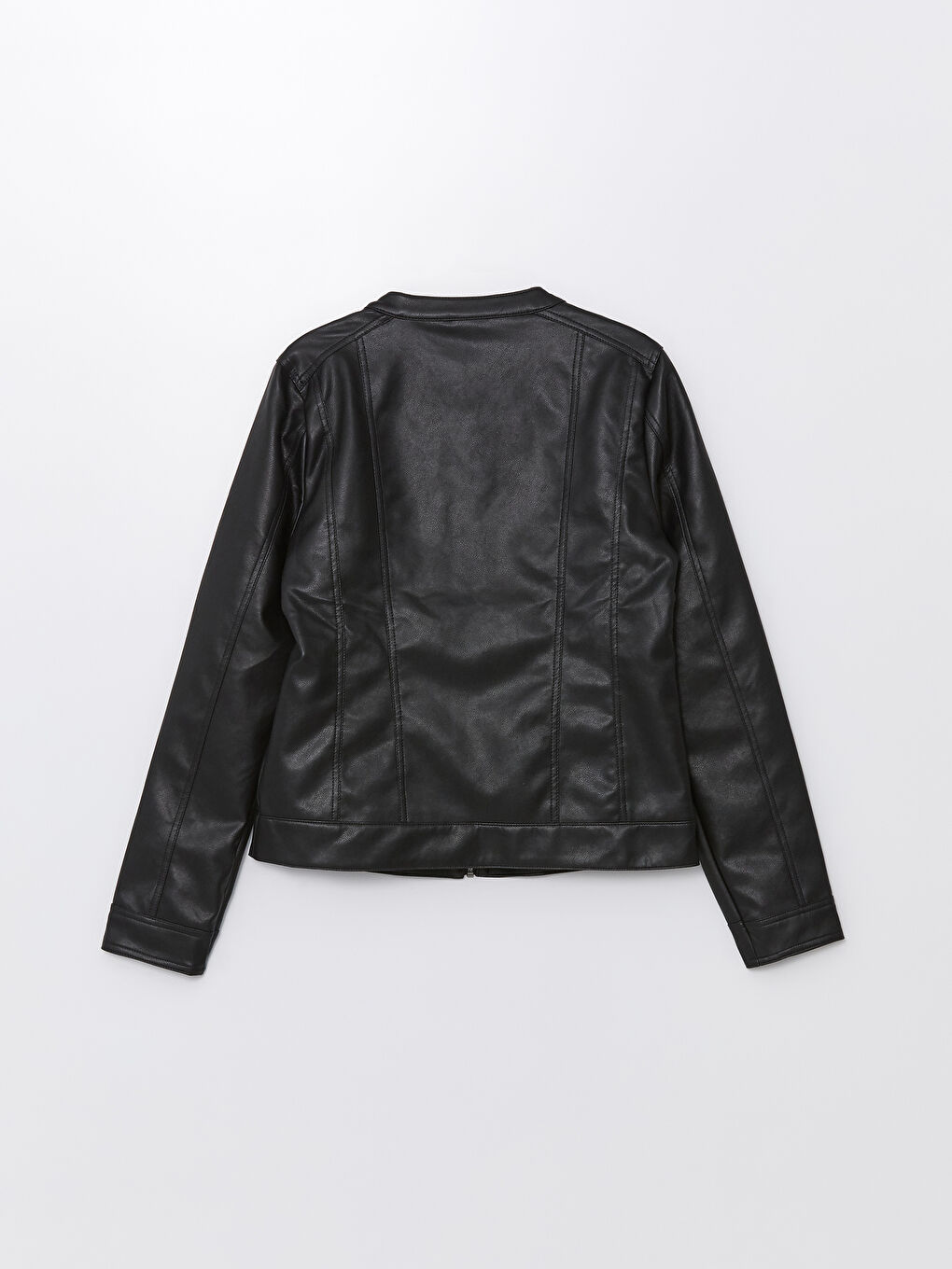 LCWAIKIKI Classic Crew Neck Women's Faux Leather Jacket -W52692Z8-CVL