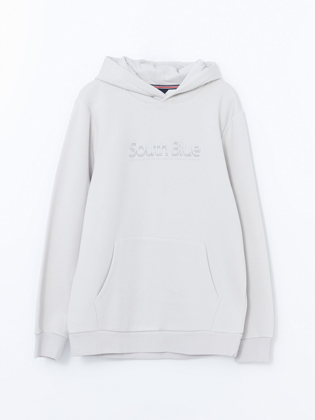 SOUTHBLUE Bej Uzun Kollu Baskılı Erkek Kalın Hoodie - 4