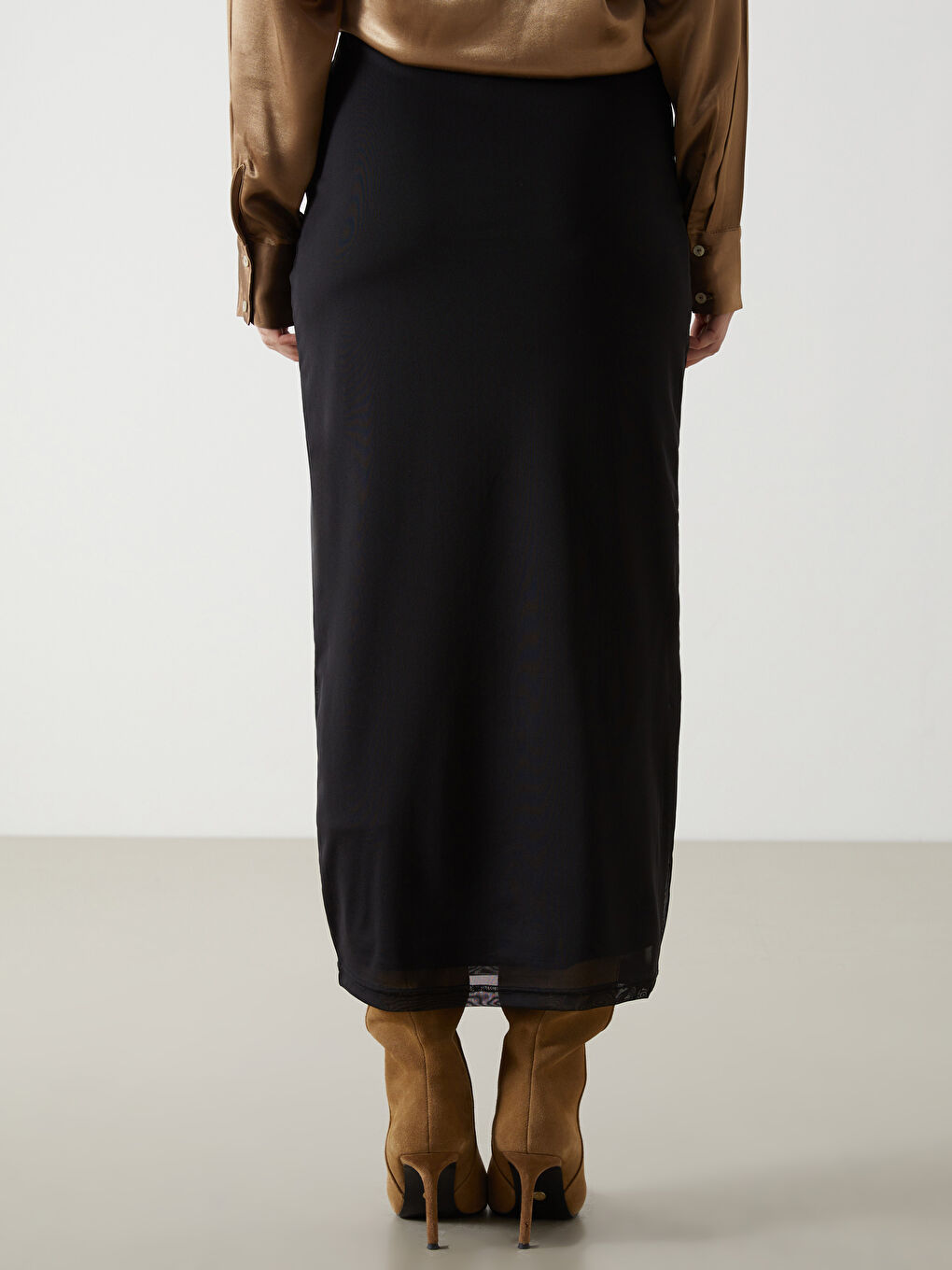 Siyah Ekstra Dar Fit Kadın Etek-3