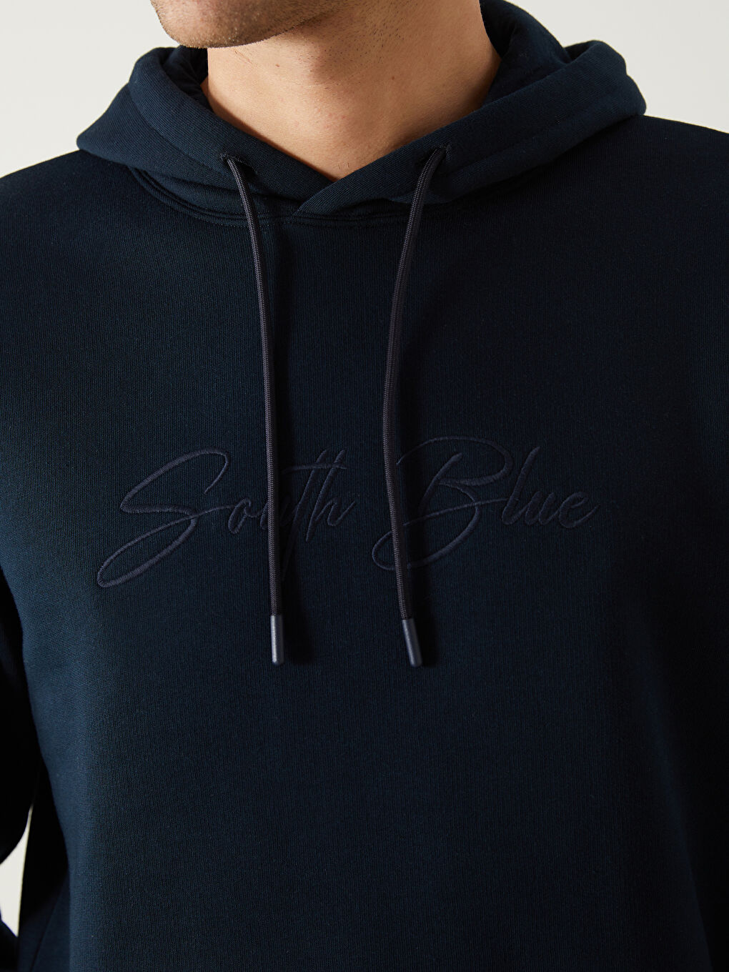 SOUTHBLUE Lacivert Uzun Kollu Baskılı Erkek Hoodie - 2