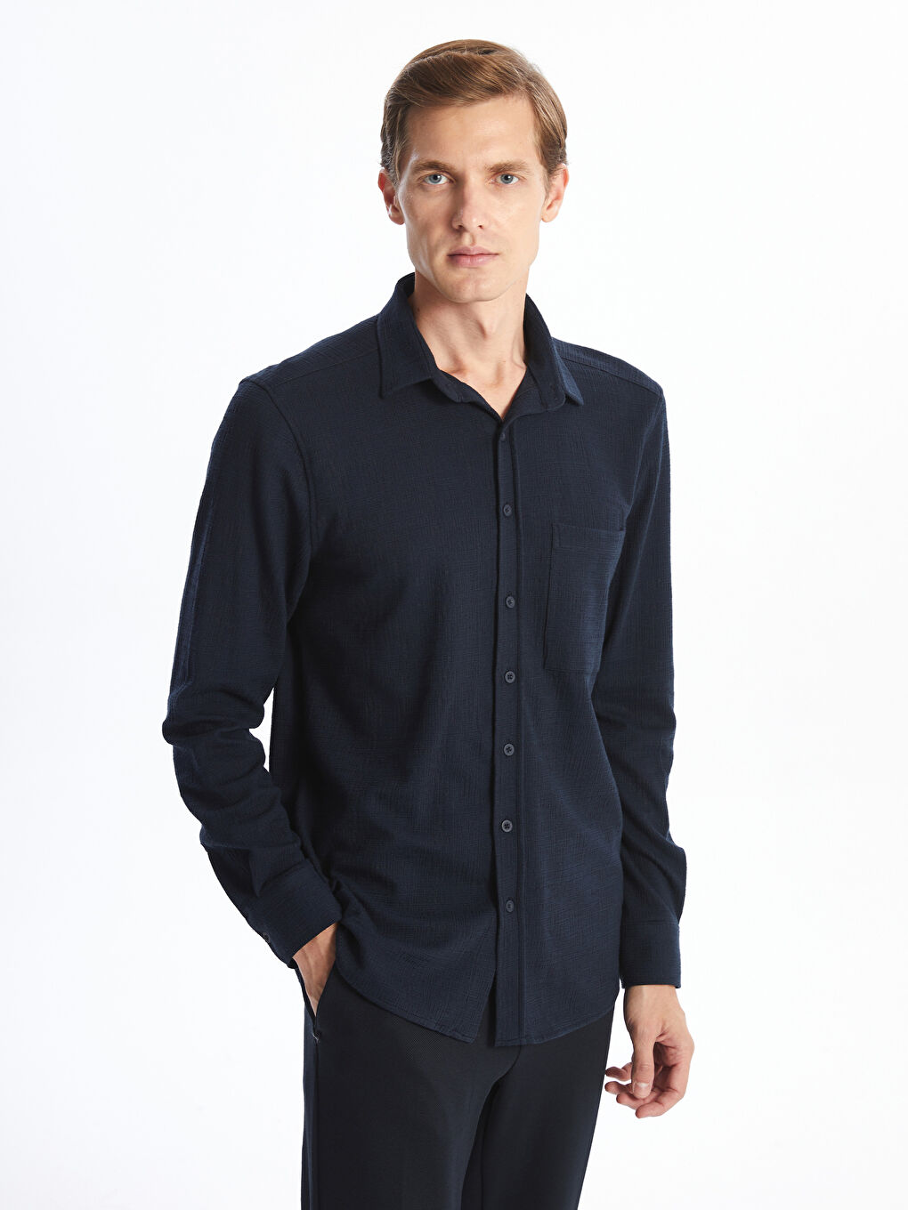 LCWAIKIKI Classic Regular Fit Long Sleeve Men's Shirt -W52714Z8-CRP