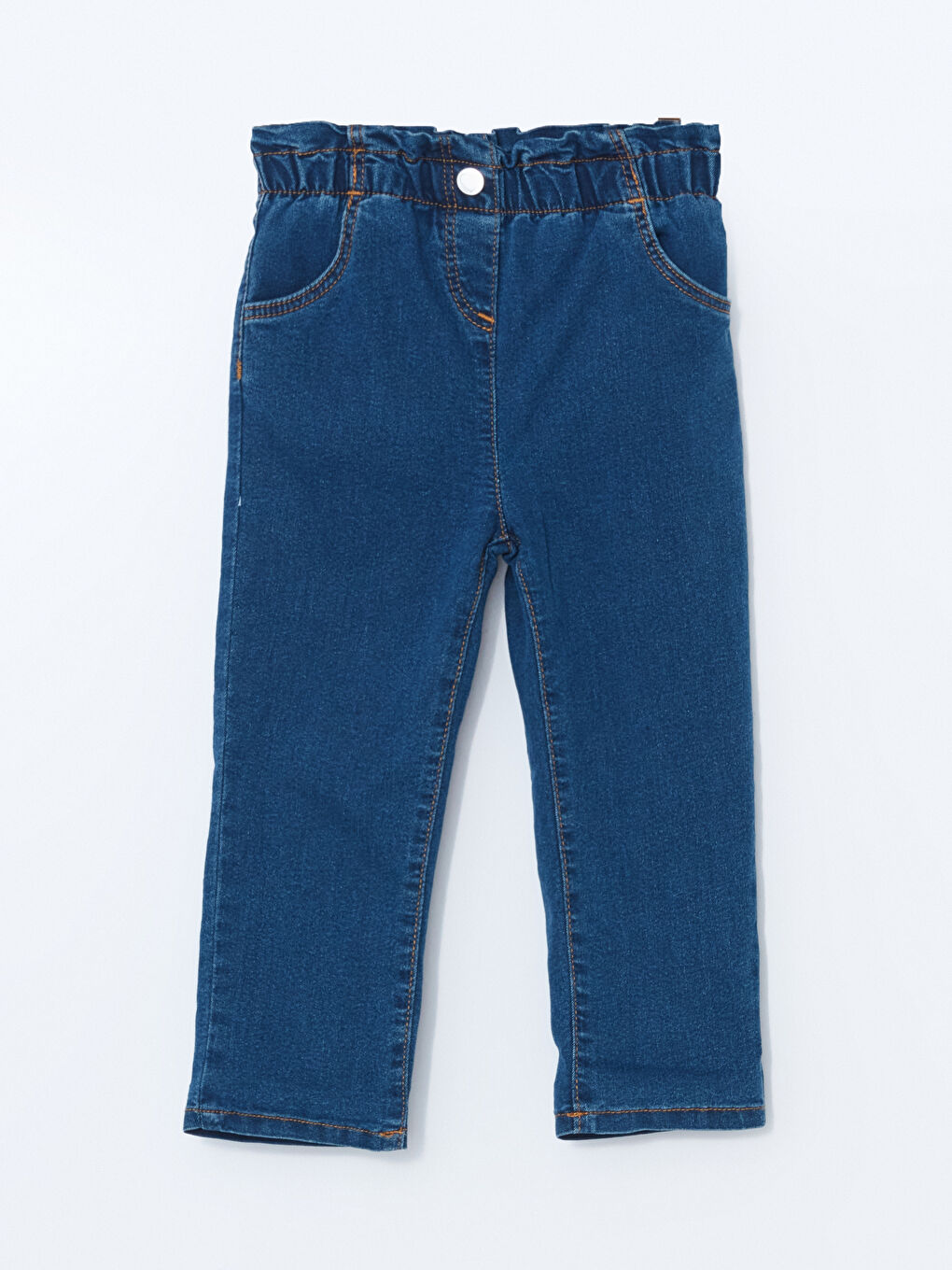 LCW Kids İndigo Beli Lastikli Kız Çocuk Jean Pantolon