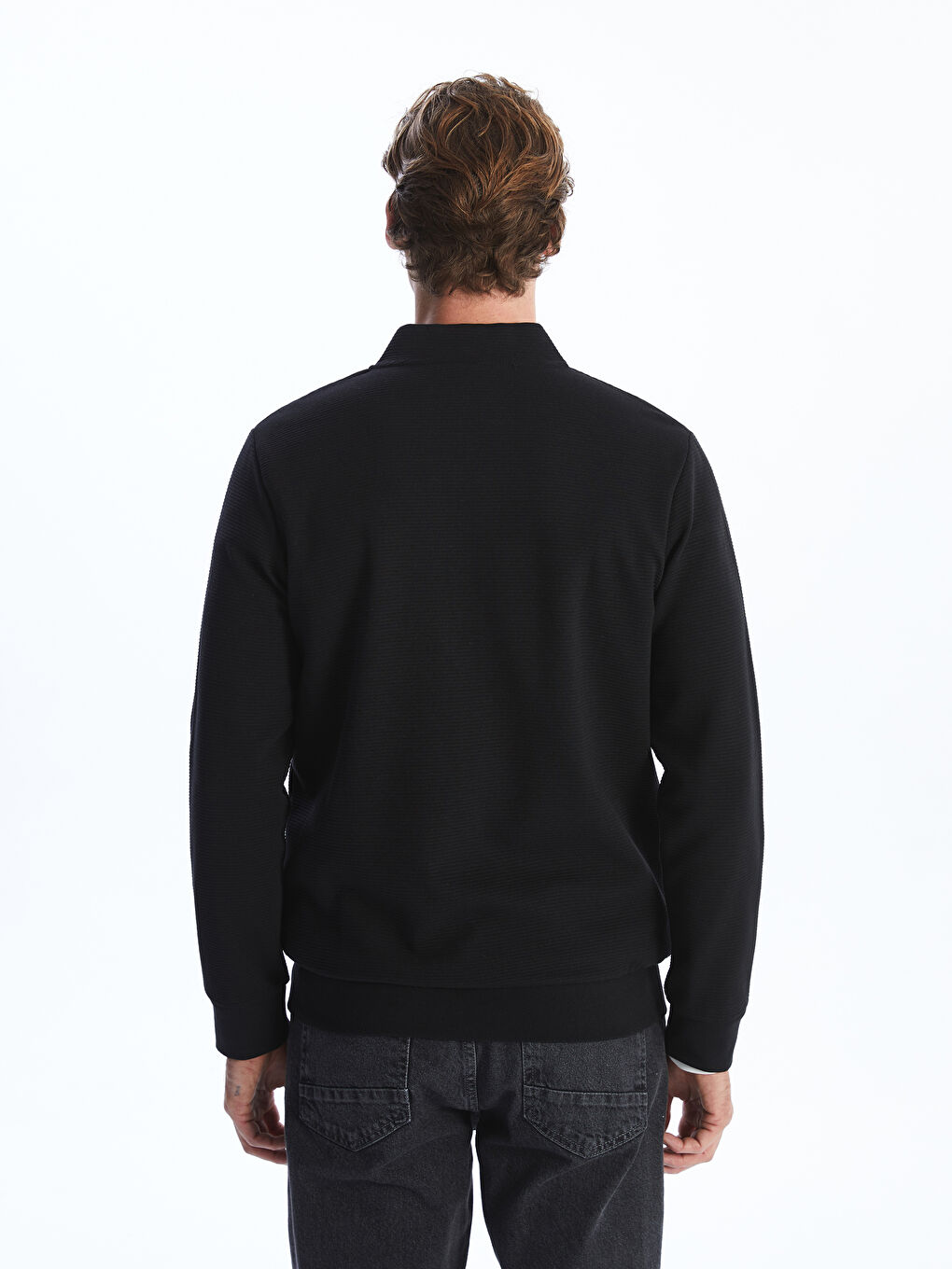 LCWAIKIKI Classic College Collar Long Sleeve Men's Zip-Up Sweatshirt -W52878Z8-CVL