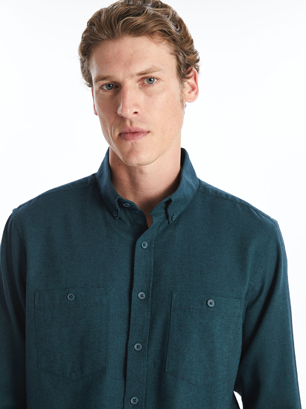 LCWAIKIKI Classic Regular Fit Long Sleeve Gabardine Men's Shirt -W52932Z8-E5F