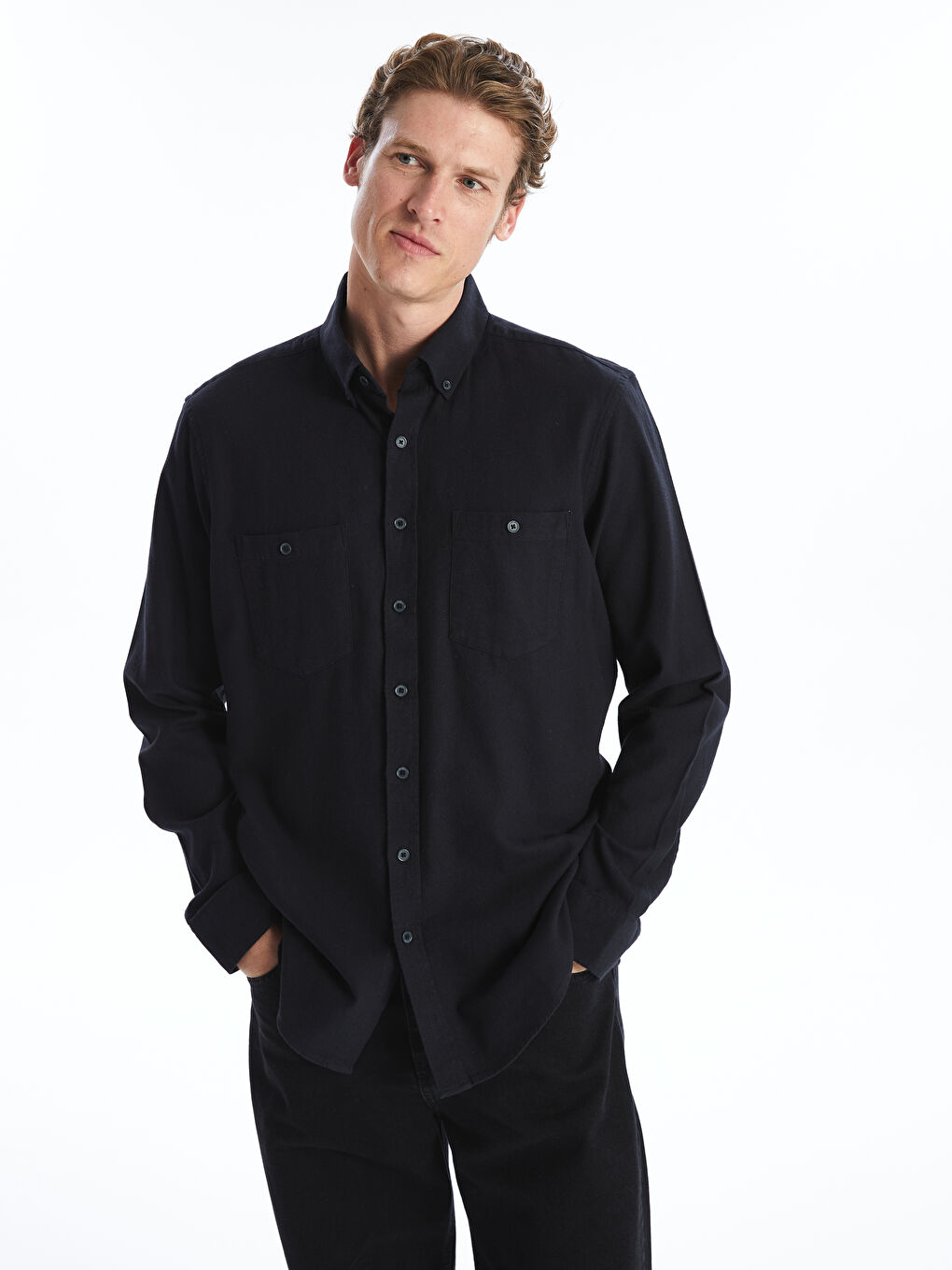 Regular Fit Long Sleeve Gabardine Men's Shirt
