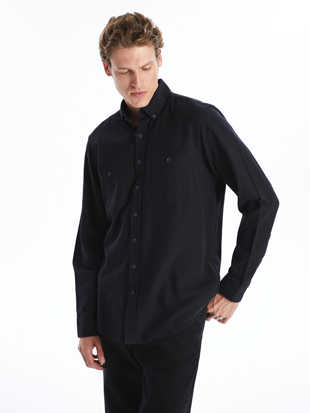 Regular Fit Long Sleeve Gabardine Men's Shirt-1