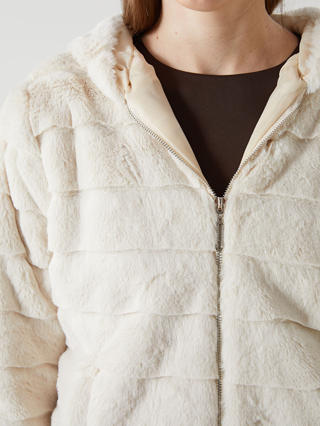 Hooded Women's Plush Coat-2