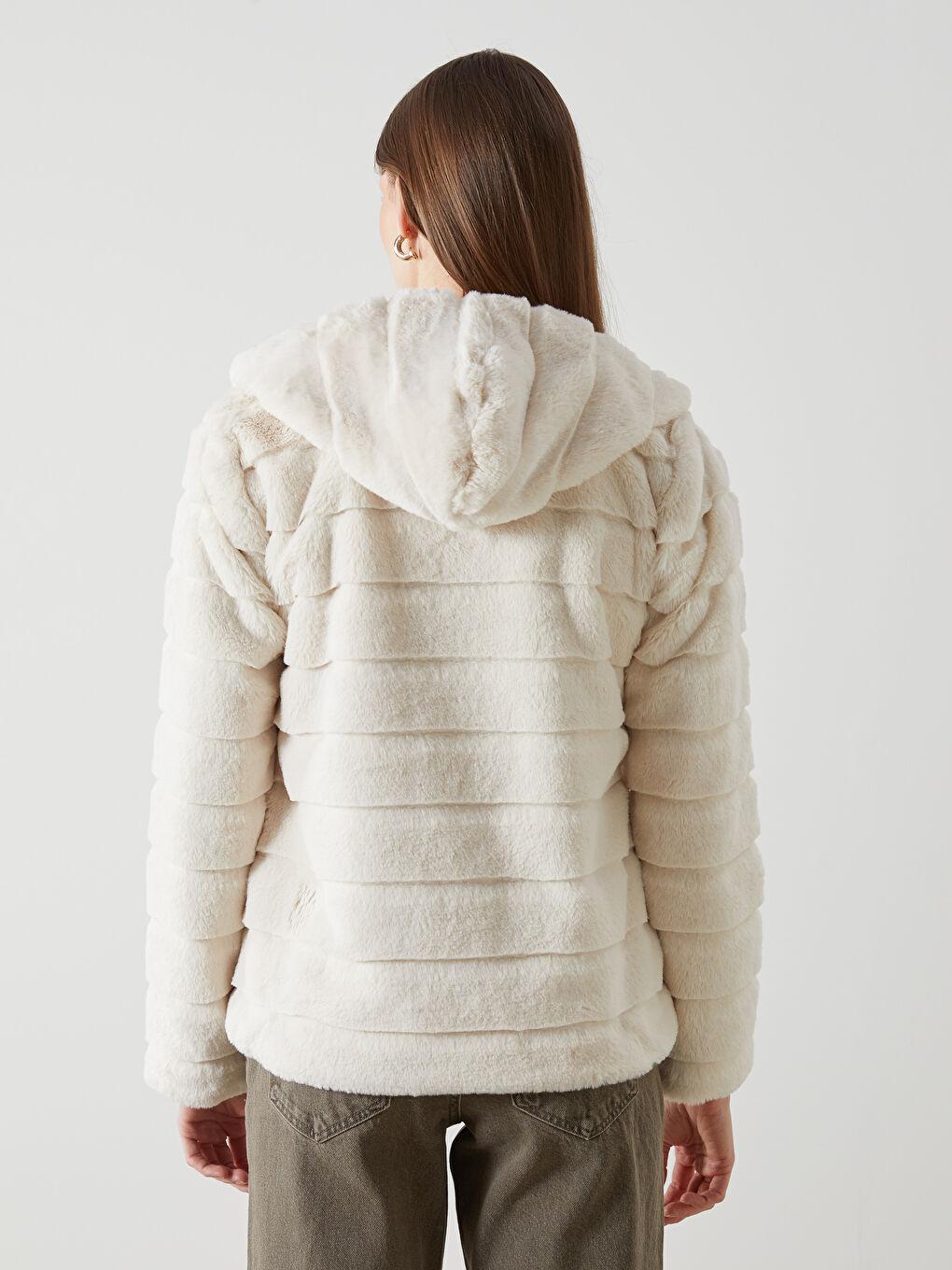 Hooded Women's Plush Coat-4