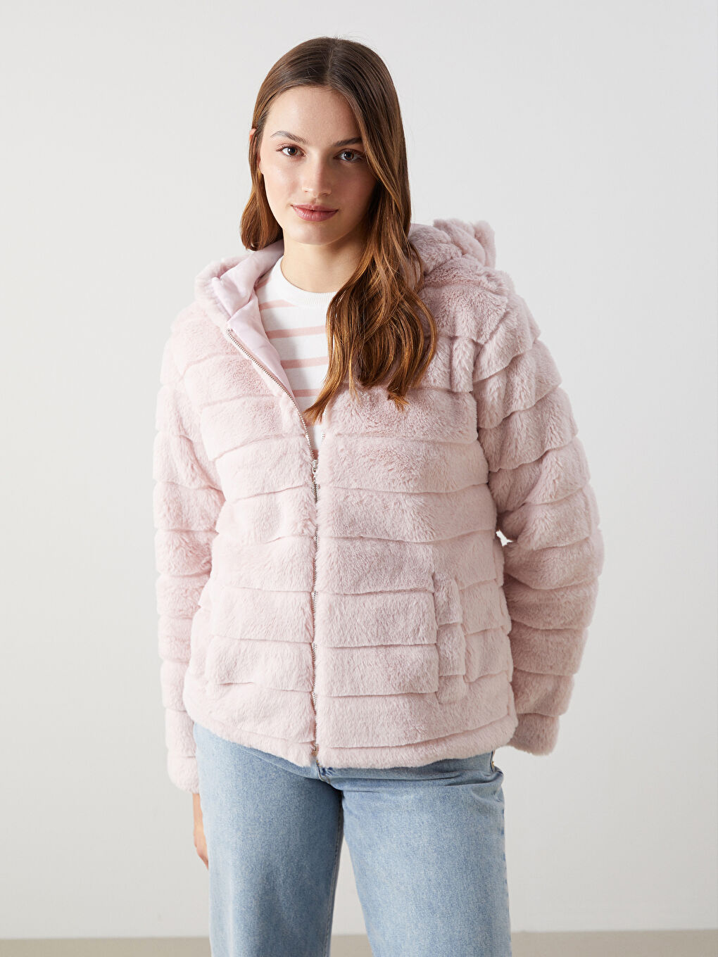 Hooded Women's Plush Coat